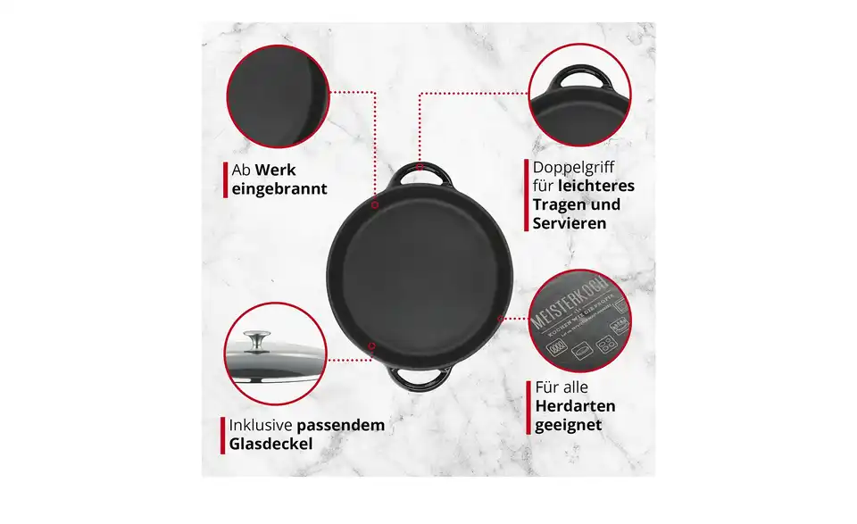 Meisterkoch Gusseisen-Servierpfanne OPUS 6 Meisterkoch Gusseisen-Servierpfanne OPUS – Bild 6