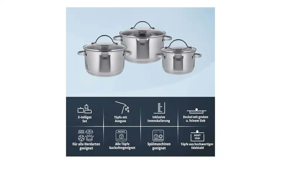 KHG Topfset, 3 Teilig 6 KHG Topfset, 3 Teilig – Bild 6